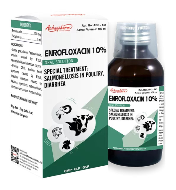 Enrofloxacin 10% Oral Syrup | 100ml | شراب إنروفلوكساسين 10% الفموي | 100 مل