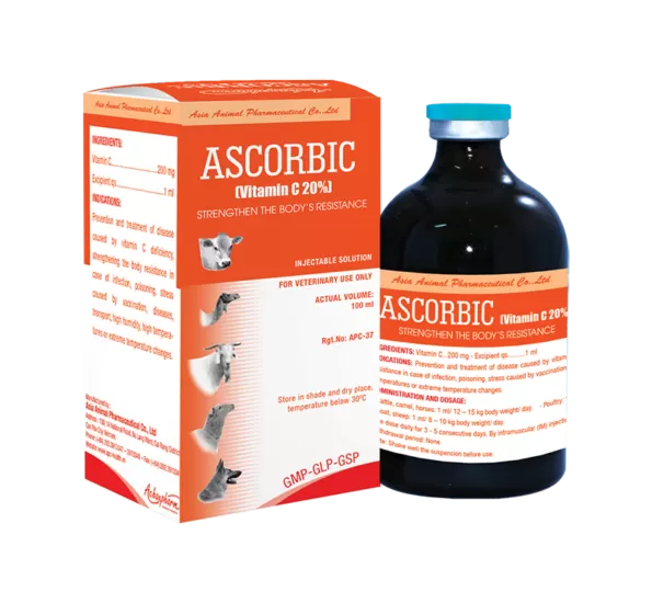 Ascorbic Vitamin C 20% Injection 100ml | حقن فيتامين C أسكوربيك 20% | 100 مل