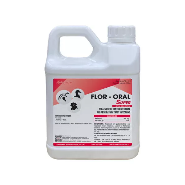 Flor Oral | Syrup | Florfenicol | 1 L | Achaupharma  فلور أورال | شراب | فلورفينيكول | 1 لتر | أشاو فارما