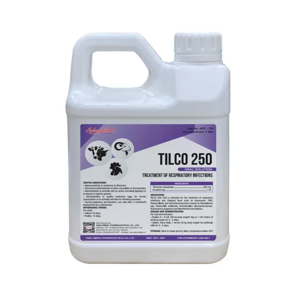 Tilco 250 Syrup | Oral Solution | Tilmicosin Phosphate 250 | Achaupharma تيلكو 250 شراب | محلول فموي | تيلميكوسين فوسفات 250 | أشاو فارما